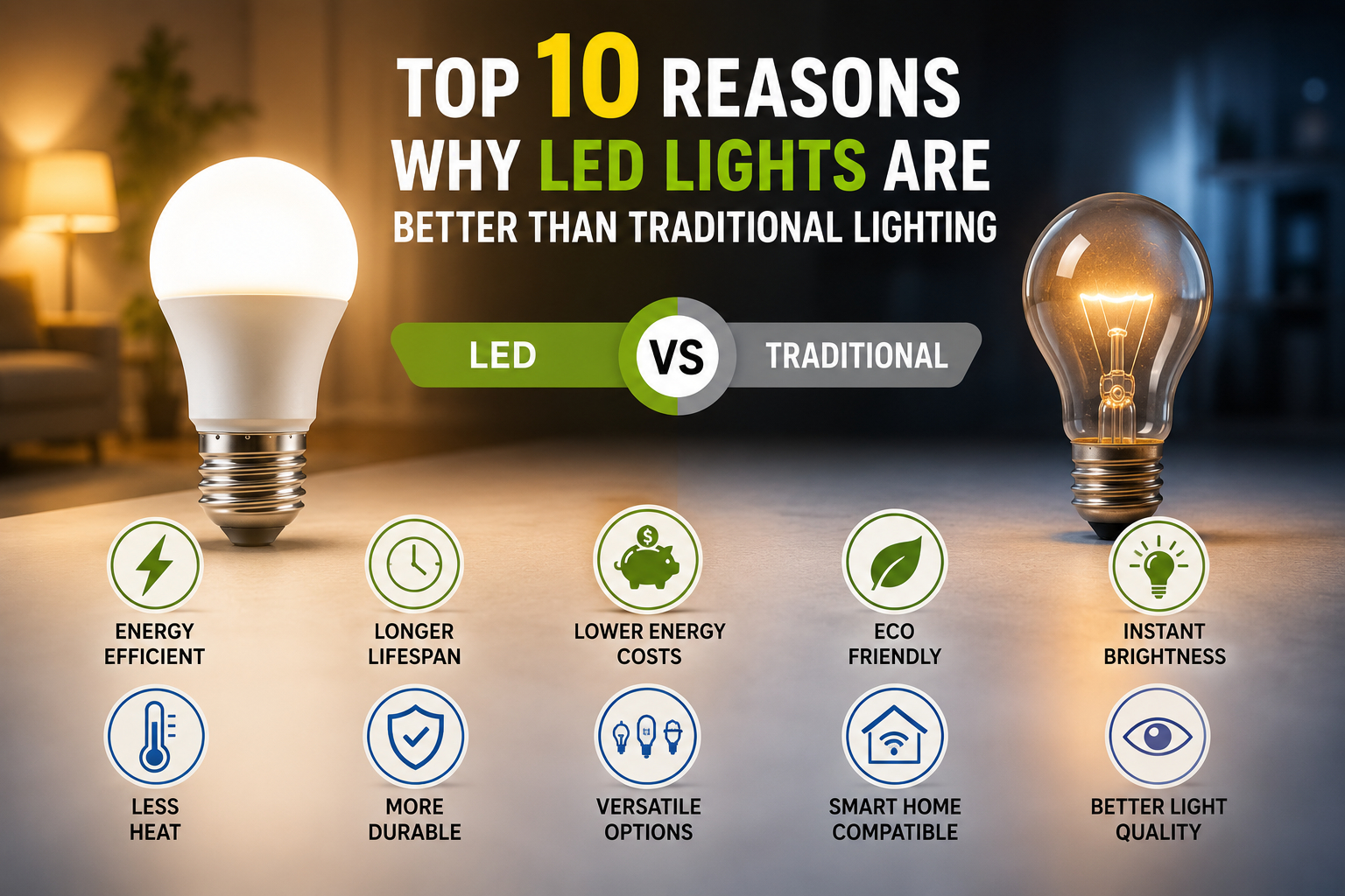 Top 10 Reasons Why LED Lights Are Better Than Traditional Lighting
