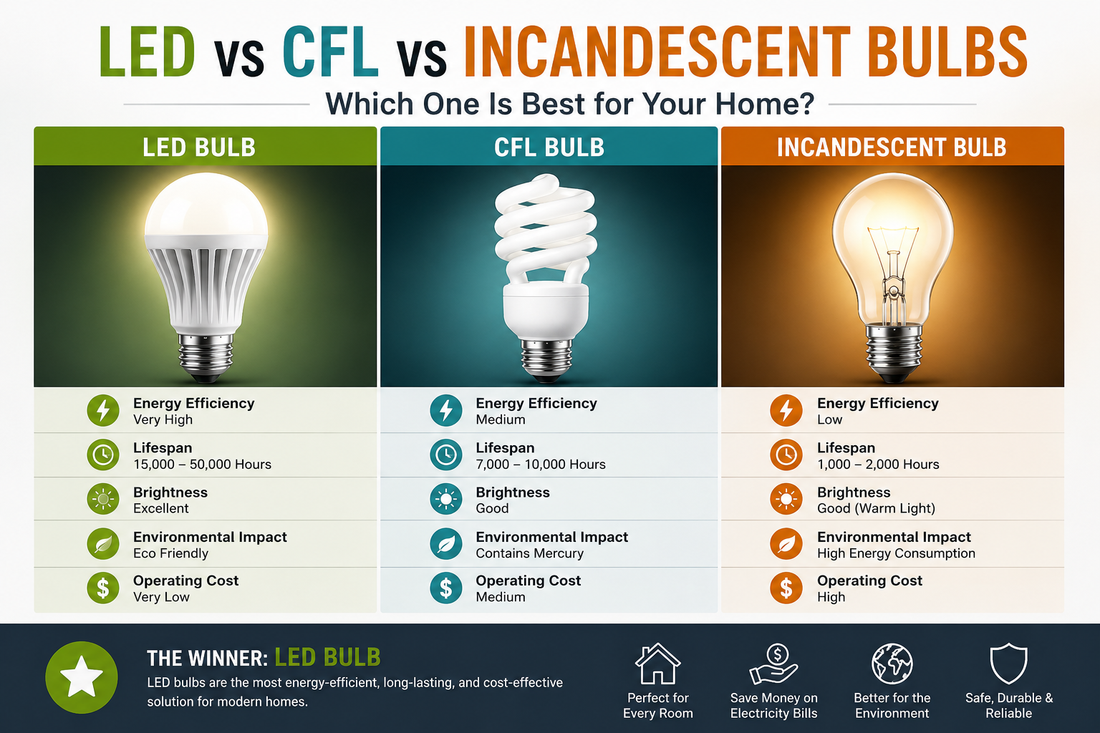 LED vs CFL vs Incandescent Bulbs: Which One Is Best for Your Home?