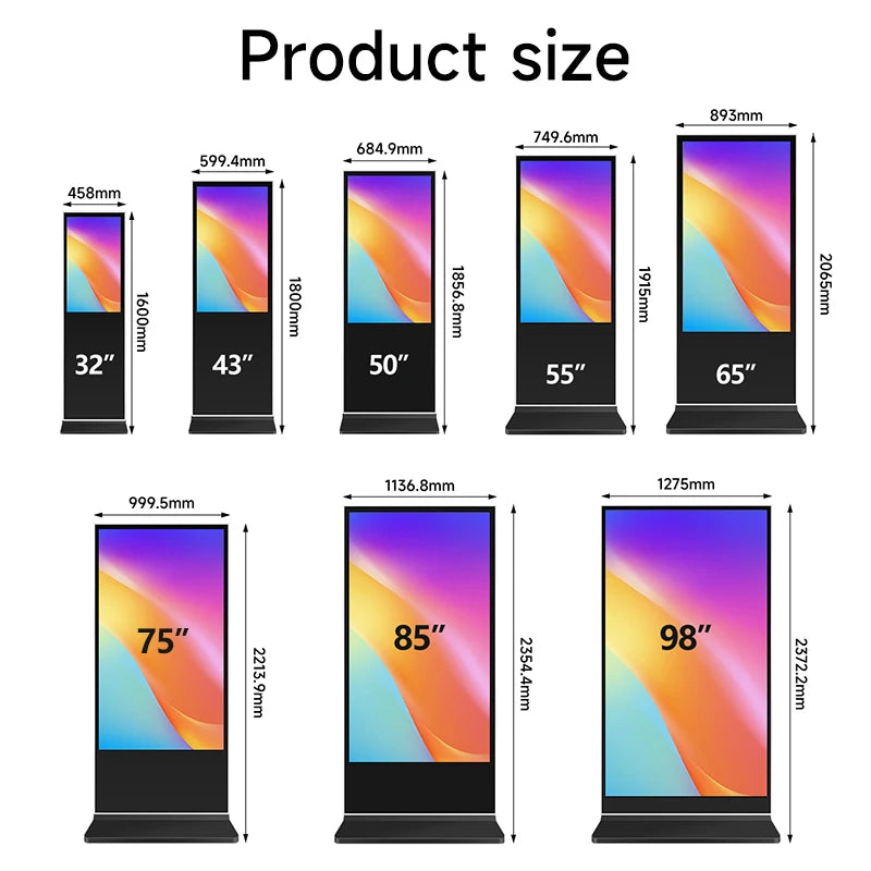 Best Selling 43 55 65 75 Inch Smart Kiosk Vertical LCD Advertising Display Digital Signage Totem Floor Standing Touch Screen
