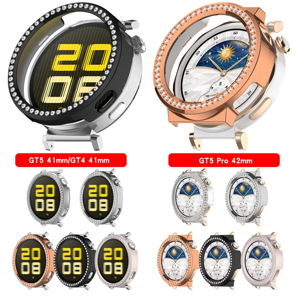 Bling PC Hollow Case Frame for Huawei Watch GT5 41mm GT5 Pro 42mm Diamond Crystal Bumper Protector for GT4 41mm Shell Accessorie