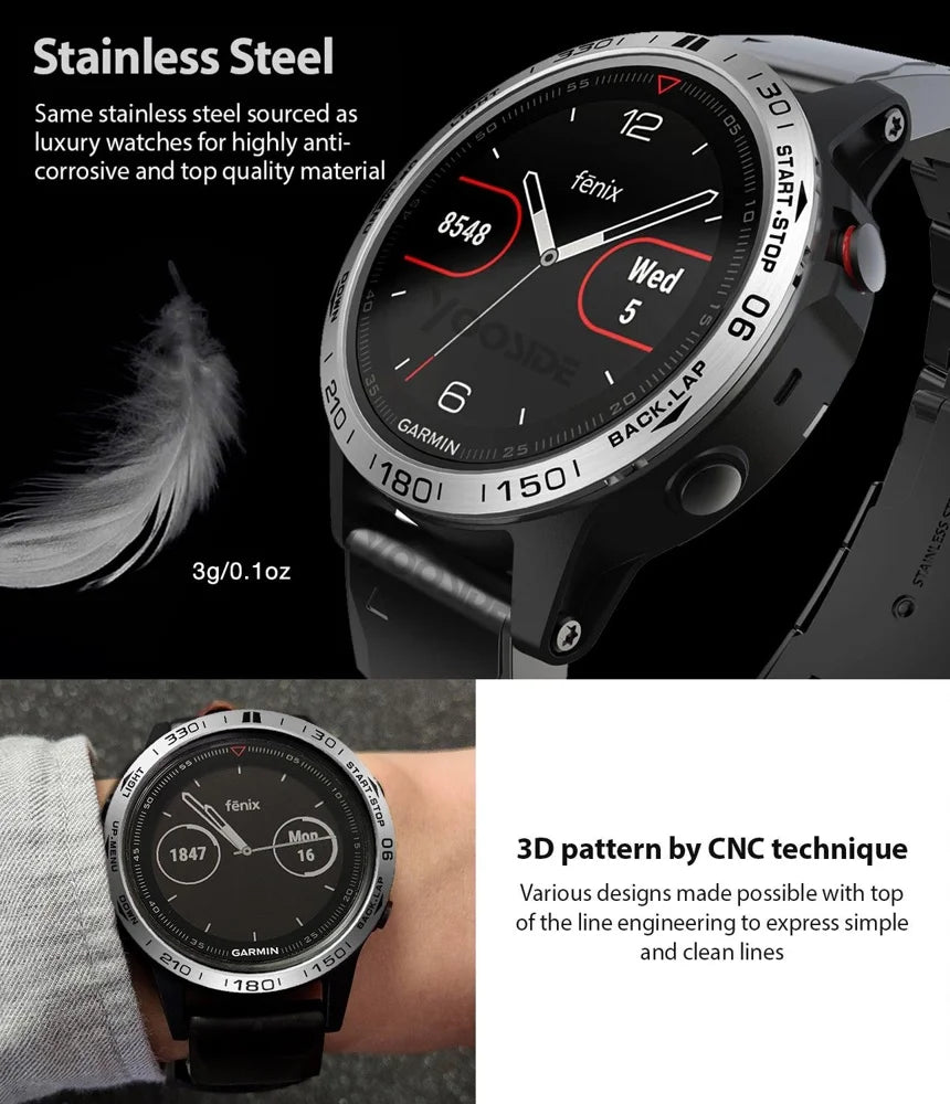 Metal Cover Ring For Garmin Fenix 7 7X Pro Solar 6X 6 Pro 5 5X Plus Bezel Metal Case Cover protector Anti Scratch Accessories