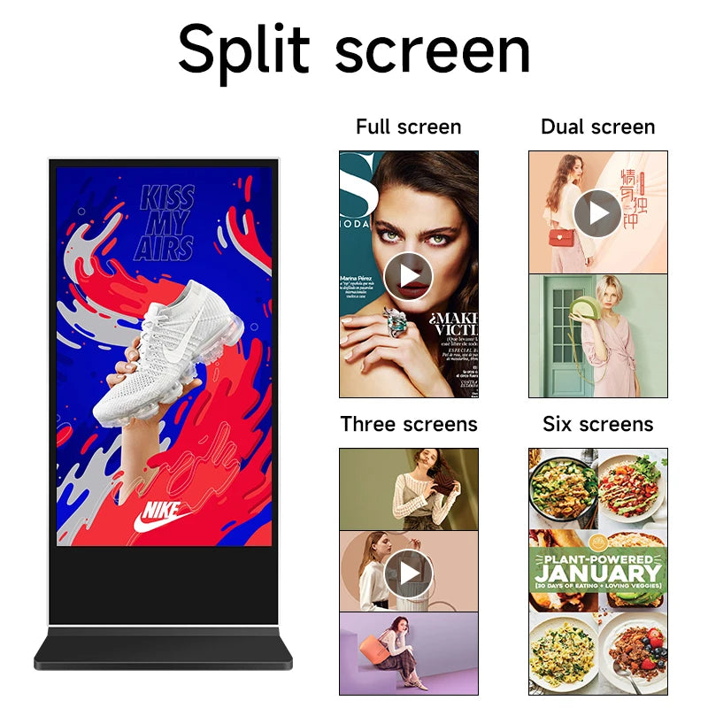 Best Selling 43 55 65 75 Inch Smart Kiosk Vertical LCD Advertising Display Digital Signage Totem Floor Standing Touch Screen