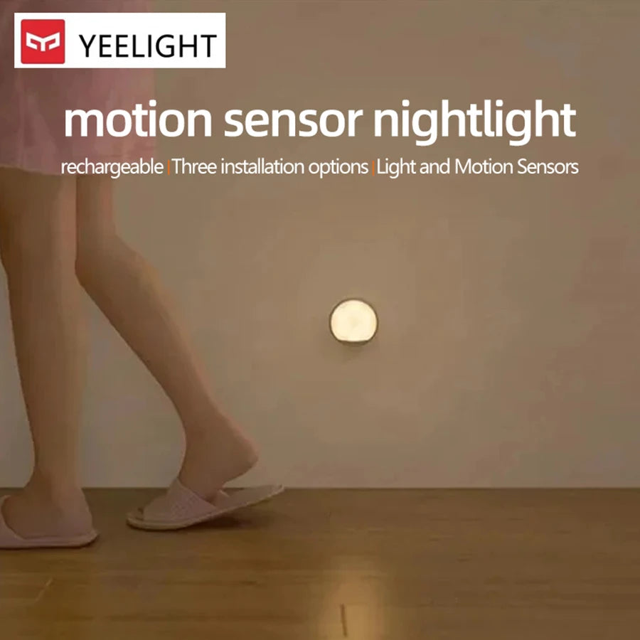 Yeelight LED Inductive Night Light Motion Sensor Light Warm Light Rechargeable Smart Home Light for Bedroom Wardrobe Hallway