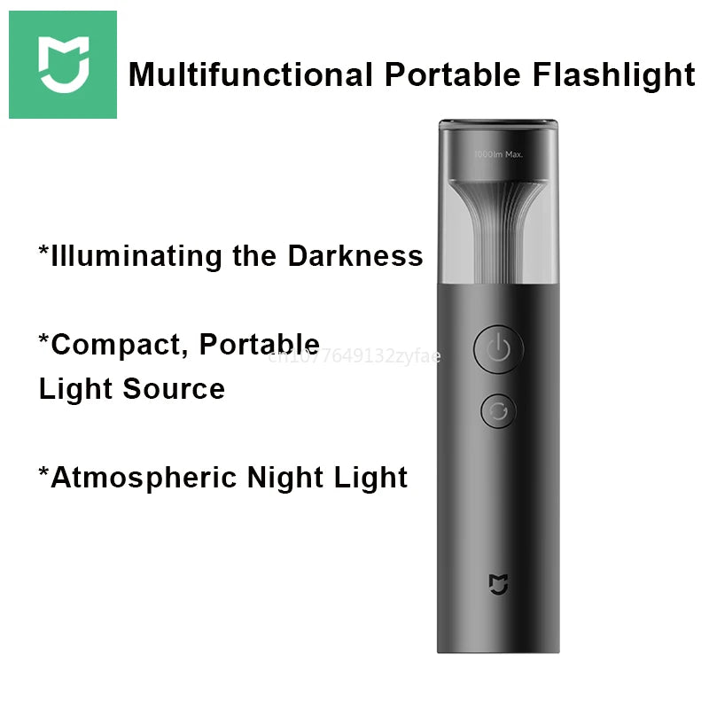 Mijia Multifunctional Portable Flashlight Led Flashlight Atmosphere Light Rechargeable 1000 Lumen IP65 Emergency Light Outdoor