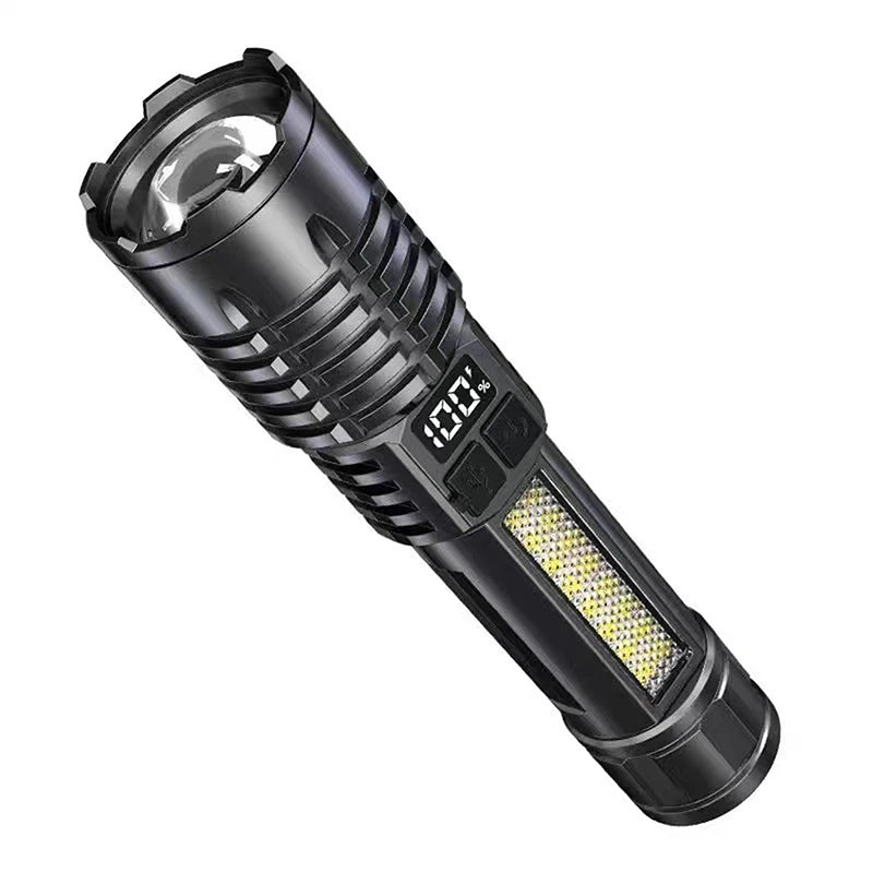 Portable Emergency Lighting For Camping Hiking High Power Rechargeable Led Flashlight Very Strong With Side Light Torch