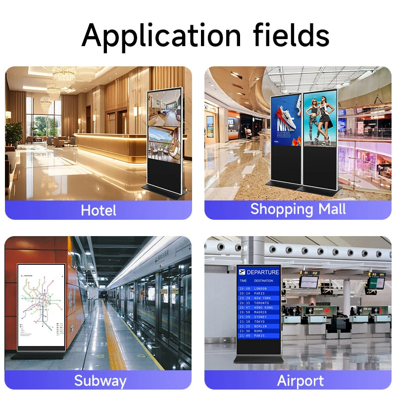 Best Selling 43 55 65 75 Inch Smart Kiosk Vertical LCD Advertising Display Digital Signage Totem Floor Standing Touch Screen
