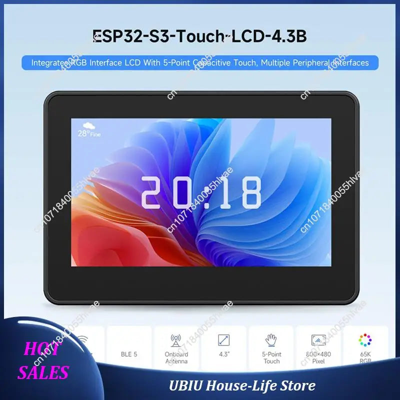 2X ESP32-S3 4.3Inch Touch LCD Development Board With Case, 800X480, 5-Point Touch, 32-Bit LX7 Dual-Core Processor-Best Selling