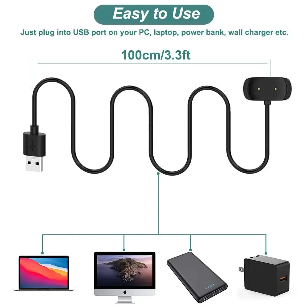 USB Charger For Amazfit GTS 2e/GTS 2 mini/T-rex Pro/Bip 3 Pro Charging Cable For Amazfit GTR 2/GTR 2e/Pop Pro/Bip U Pro Charger
